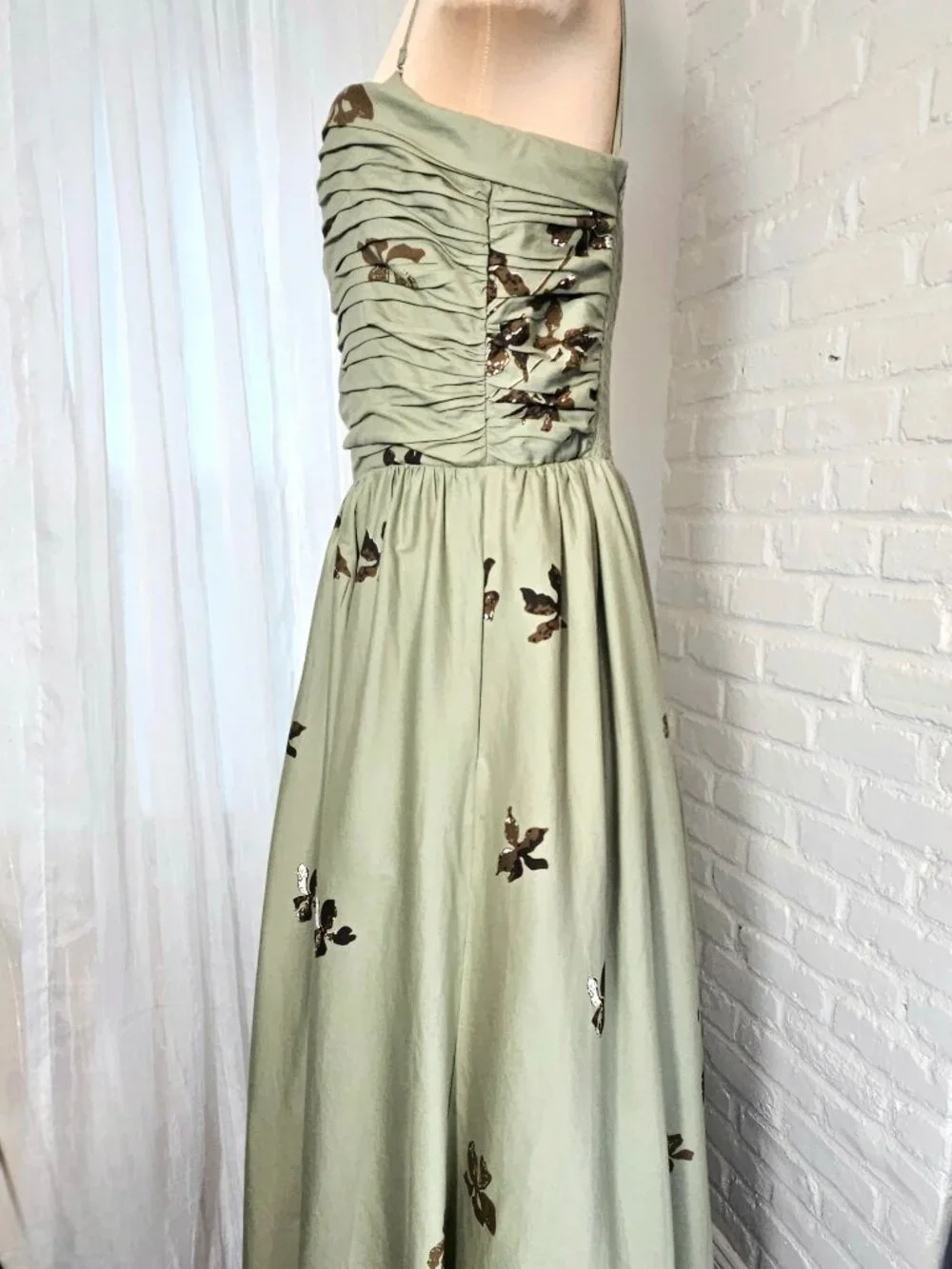 Reformation Kastoria Iris Border Dress Size 12 NWT Smocked Bodice Floral Maxi - Picture 9 of 16